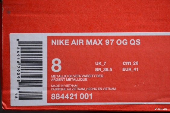 884421-001 “SILVER 97 AIR MAX BULLET” NIKE 1118
